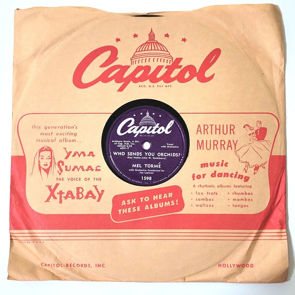 Mel Torme 78 RPM "Who Sends You Orchids / You Locked My Heart" Capitol E- Pop